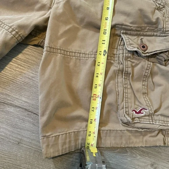 Men’s Vintage Y2K Hollister Cargo Shorts Outdoor Gorpcore Hike Baggy Khaki Sz 32 - Picture 12 of 12